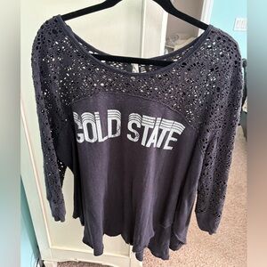 Free People Black Lace Top